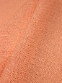 Лен костюмный с эффектом мятости цв.Яркий персик, ш.1.45м, лен-100%, 190гр/м.кв