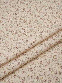 Микровельвет Цифр.печать "Зефирный вьюнок" цв.коричневый, ш.1.5м, хлопок-100%, 135гр/м.кв