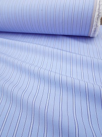 Пестроткань сорочечная "Полоска" цв.голубая сирень, ш.1.45м, хл-100%, 110гр/м.кв