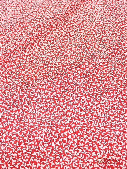 Вискоза с хлопком "Ветерок на красном", ш.1.46м, хлопок-70%, вискоза-30%, 90гр/м.кв
