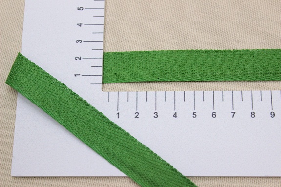 Лента киперная цв.молодая зелень, ш.18мм, хлопок-100%