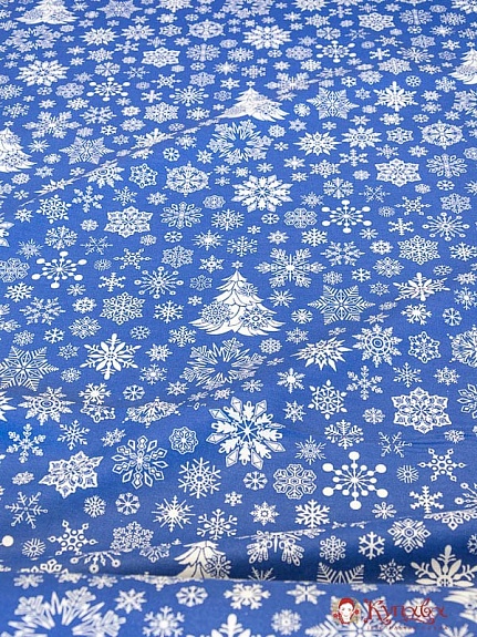 Ткань для столового белья с пропиткой "Снегопад" цв.синий, ш.1.45м, хлопок-100%, 167гр/м.кв 