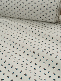 Перкаль "Россыпь нежности" цв.белый/морская волна, ГОСТ, ш.1.5м, хлопок-100%, 115гр/м.кв