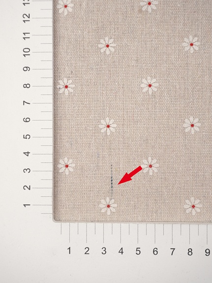 Полулен "Россыпь маленьких ромашек" (на суровом), ш.1.5м, лен-40%, хлопок-40%, п/э-20, 170гр/м.кв