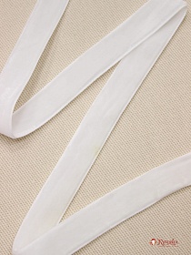 БРАК (цена снижена) Лента бархатная двухсторонняя цв.Белый, ш.16мм, полиэстер-100%