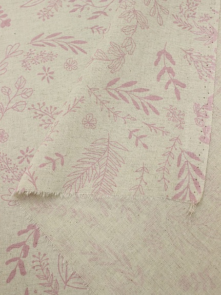 Полулен "Полевой венок" (на суровом), ш.1.5м, лен-30%, хлопок-70%, 147гр/м.кв