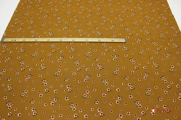 Мерный лоскут(ткань в отрезах) - Хлопколен "Марта" цв.горчичный, ш.1.48м, хл-80%, лен-20%,145гр/м.кв