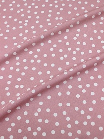 Штапель "Россыпь белого гороха (7мм)" цв.темная пыльная роза, ш.1.45м, вискоза-100%, 90гр/м.кв