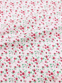 Ситец "Цветики" (ярко малиновые на белом), ш.0.95м, хлопок-100%, 100гр/м.кв