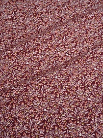 Теплый хлопок "Букетики хризантем на бордовом", ш.1.4м, хлопок-100%, 150гр/м.кв