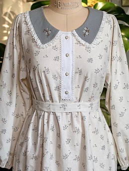 Платье из микровельвета "Цветочное мгновение"