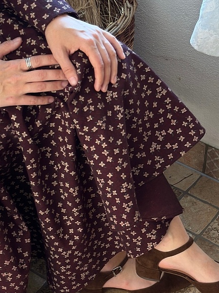 Платье из Плательного хлопка "Россыпь четырехлистников"