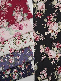 Набор тканей для рукоделия "Импортный хлопок: Роскошный букет", 45см*30см, 6шт