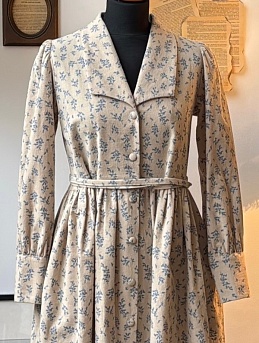 Платье из теплого хлопка "Луана" в св.бежево-оливковом цвете