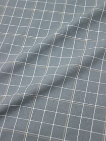Вареный (стираный) хлопок "Клетка (2.0*2.1см)" цв.св.голубая ель, ш.2.53м, хл-100%, 125гр/м.кв
