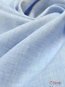 Лен костюмный с эффектом мятости цв.Голубой меланж, ш.1.45м, лен-100%, 190гр/м.кв