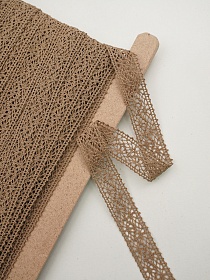 Кружево цв.песочно-коричневый, ш.27мм, хлопок-90%, п/э-10%, рис.101/9