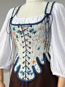 Корсет из 100% льна "Луговые цветы"