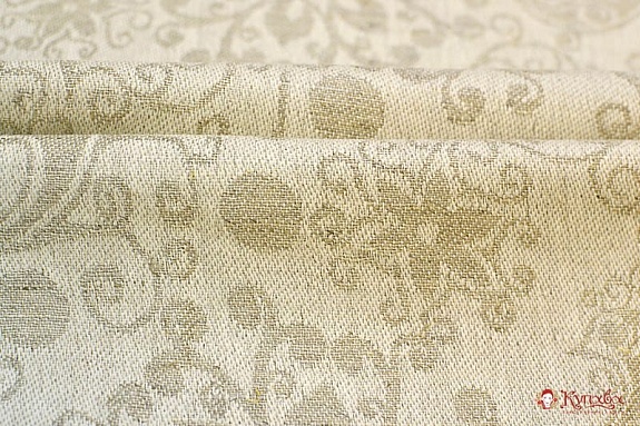 Полульняной жаккард "Кружевная" цв.суровый, ш.1.6м, лен-50%, хлопок-50%, 200гр/м.кв