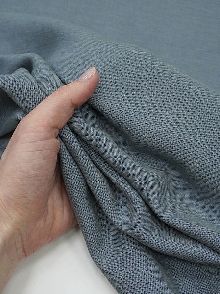 Лен с вискозой с эффектом мятости цв.Серо-синий меланж, ш.1.45м, лен-53%, вискоза-47%, 195гр/м.кв