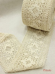 Кружево цв.суровый, ш.120мм, хлопок-100%, рис.062/3