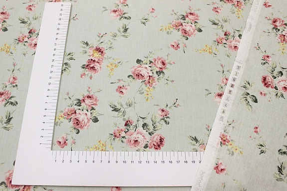 Ранфорс "Аделаис" цв.бл.морозная мята, ш.2.4м, хлопок-100%, 110гр/м.кв