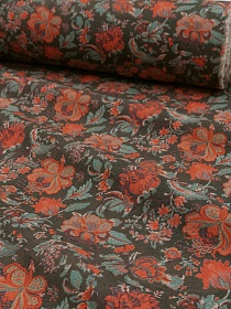 Хлопколен "Лепестки магмы", ш.1.5м, лен-20%, хлопок-80%, 170гр/м.кв