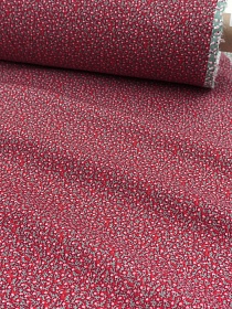 Импорт. хлопок (ситец) "Россыпь розовых цветочков на бордово-малиновом", ш.1.5м, хл-100%, 90гр/м.кв