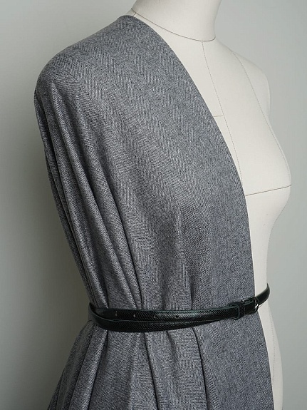 Шерсть костюмная Твид "Елочка" цв.серый, ш.1.5м, шерсть-50%, п/э-50%, 280гр/м.кв