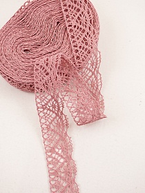 Кружево цв.дымчатая роза, ш.30мм, хлопок-90%, п/э-10%, 10м, рис.024/12