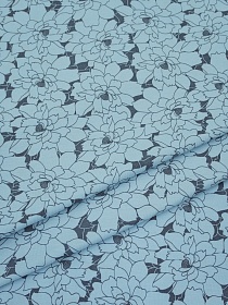 Трикотаж Кулир.гладь "Единое цветение" цв.голубой, ш.1.96м (0.98м*2, чулок), Пенье, хлопок-100%, 145гр/м.кв