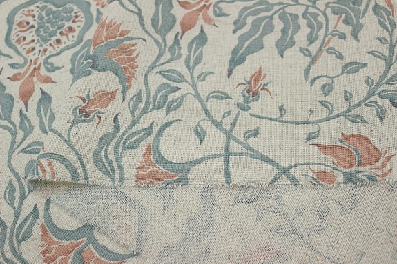 Мерный лоскут Полулен "Гранатовое настроение" (на суровом), ш.1.5м, лен-30%,хлопок-70%, 147гр/м.кв