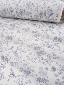 Муслин Премиум двухслойный гладкий "Утренняя серенада" цв.джинс, ш.2.5м, хлопок-100%, 120гр/м.кв