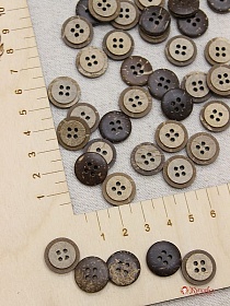 Пуговица кокос, 15мм, 4 отверстия