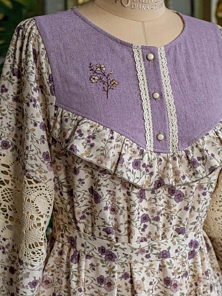 Платье из хлопка персик "Безмятежное цветение"