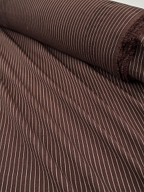 Брак(уценка) Пестрядь "Средняя полоска на шоколадном", ш.1.4м, хлопок-95%, п/э-5%, 140гр/м.кв