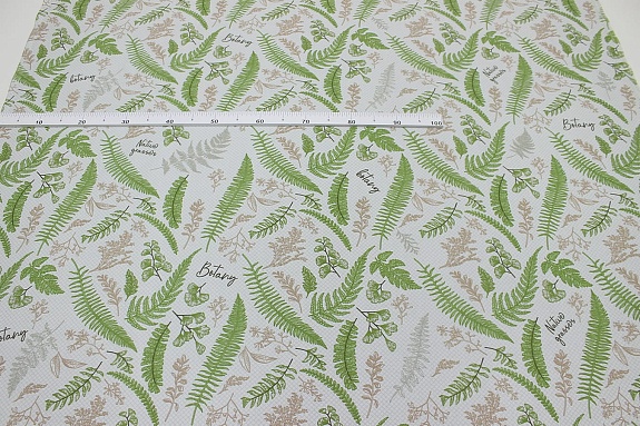 Рогожка "Лесная ботаника-клетка", ш.1.5м, хлопок-100%, 170гр/м.кв