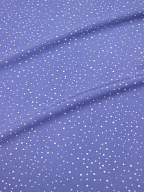 Штапель "Белые крапинки на пыльно-голубом с сиреневым оттенком", ВИД2, ш.1.44м, вискоза-100%
