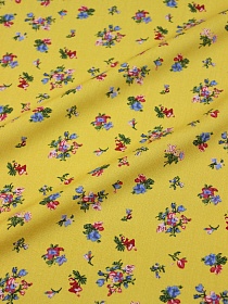 Штапель "Лола" цв.желтая горчица, ш.1.44м, вискоза-100%, 90гр/м.кв