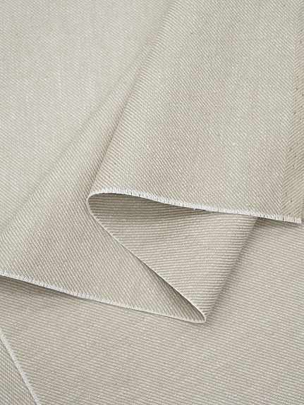 Полульняная саржа цв.Суровый, ш.1.5м, лен-50%, хлопок-50%, 245гр/м.кв