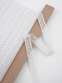 Кружево цв.белый, ш.15мм, хлопок-90%, п/э-10%, рис.099/1