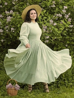 Плать из вареного хлопка "Клетка"