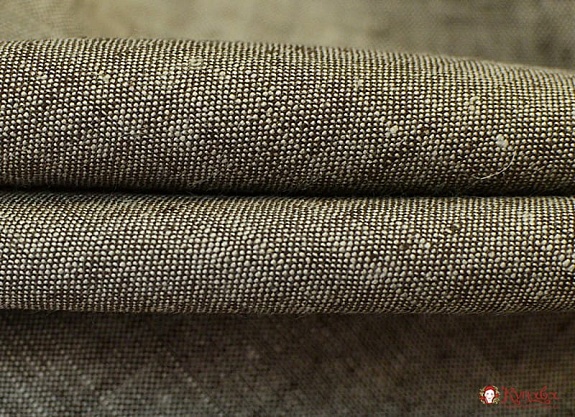 Лен костюмный цв.Темно-коричневый меланж, ш.1.5м, лен-100%, 190гр/м.кв