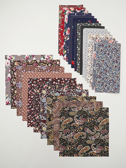 Набор тканей для рукоделия "Импортный хлопок: Цветочные напевы", 20*20 см, 25 шт