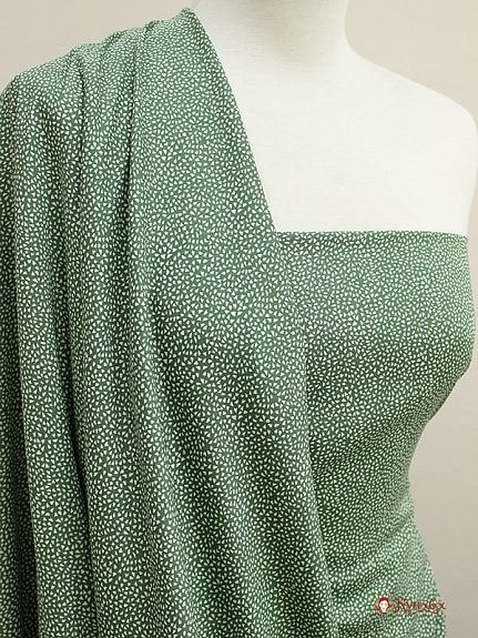 Штапель "Мелкая рябь" цв.травяной, ш.1.45м, вискоза-100%, 90гр/м.кв