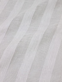 Лен декоративный "Сетка с широкой полоской" цв.молочно-сливочный, ш.2.60м, лен-100%, 95гр/м.кв