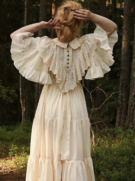 Роскошное платье из  Фактурного хлопка "Шарики" 