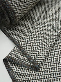 Шерсть пальтово-костюмная Твид "Букле" цв.молочный/морская волна, ш.1.55м, шерсть-50%, п/э-50%