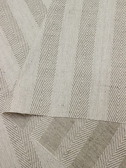 Полульняной жаккард "Елочка" цв.суровый, ш.1.6м, лен-50%, хлопок-50%, 200гр/м.кв