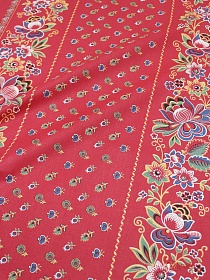 Купон Барановского платка "КУПАВА" цв.Бордо, поплин, ш.0.51м, хлопок-100%, 115гр/м.кв